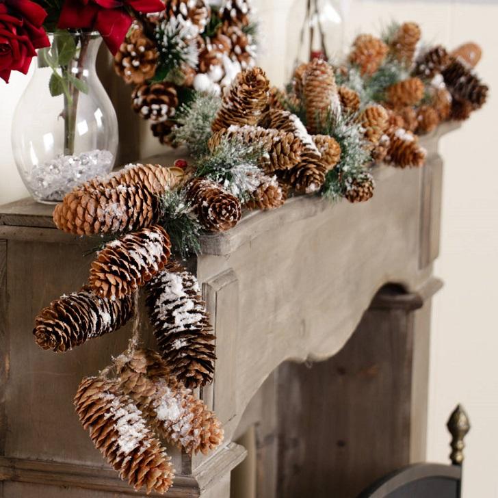 how to make garlands from natural materials christmas decor ideas