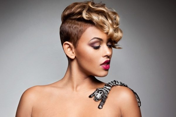 short curly hairstyles with shaved sides