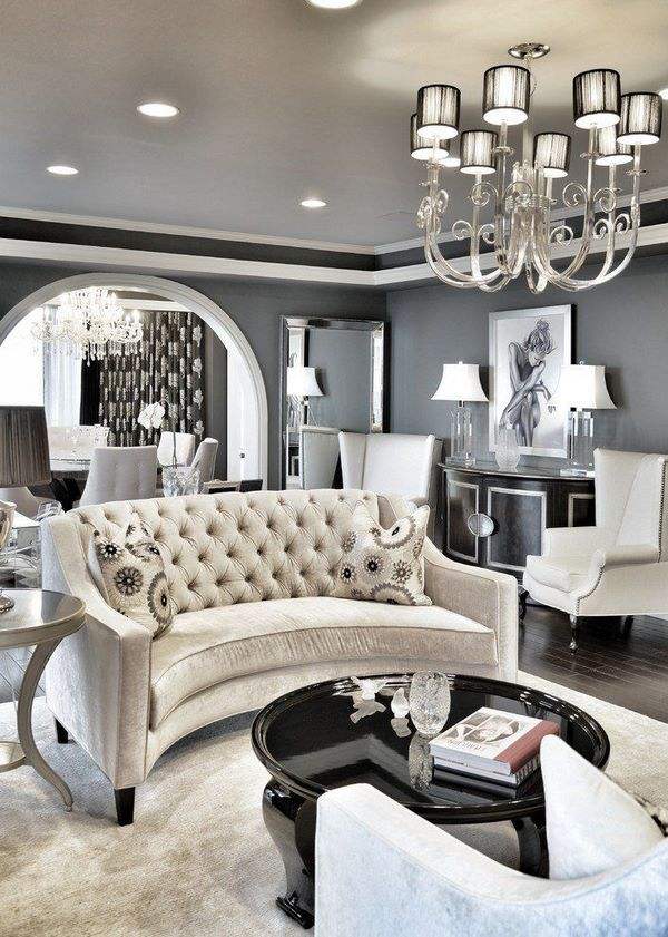 white gray design for formal interiors