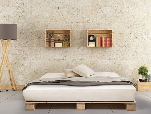 wood furniture ideas DIY pallet bed frame