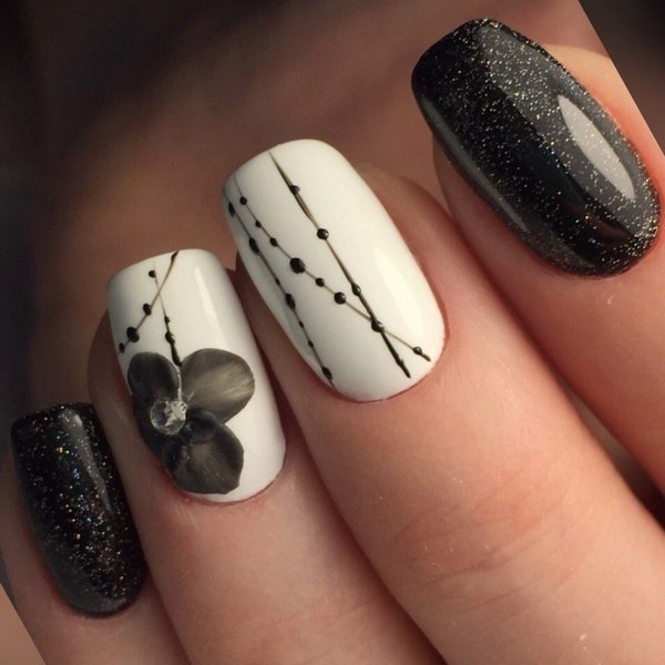 2018 trends in nail art black and white nails