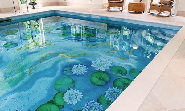 amazing pool decorations lilies mosaics designs