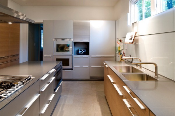 awesome metal and wood kitchen design