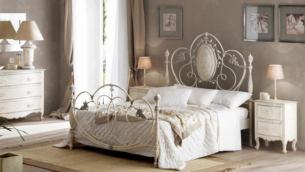 beautiful wrought iron bed in romantic bedroom