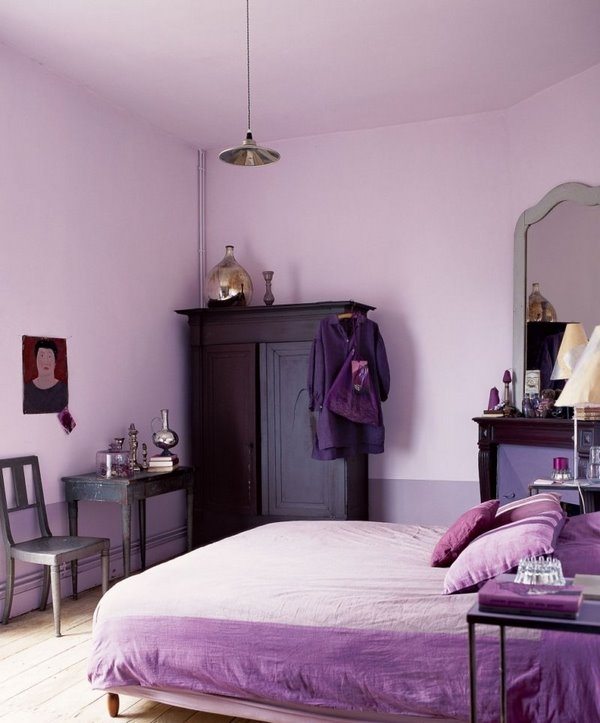 bedroom wall paint ideas purple colors in interior