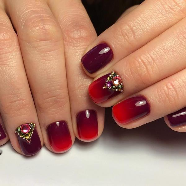 burgundy ombre nails trends ideas 2018