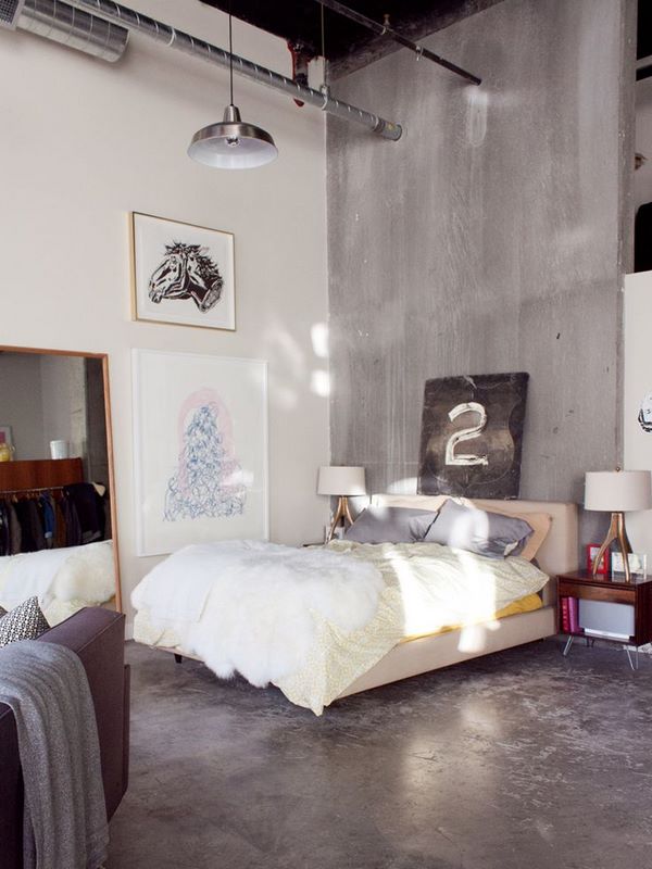 concrete bedroom flooring concrete walls contemporary design ideas