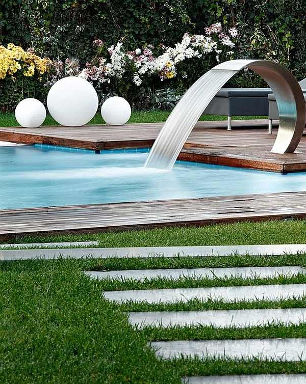 cool and trendy swimming pool decorating ideas sheetfall water features