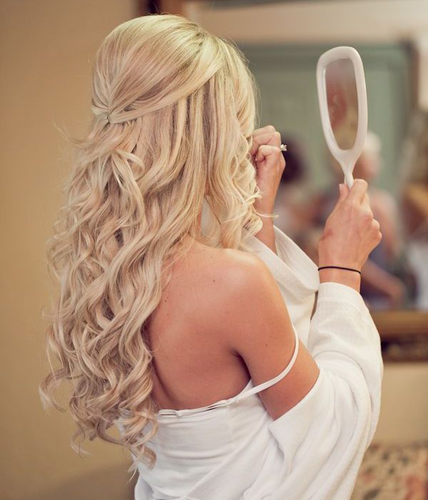 cool wedding half up half down hairstyle