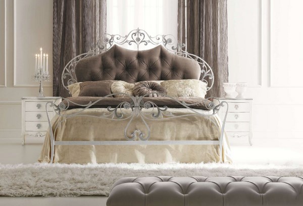 exquisite wrought iron beds tufted headboard ornate footboard