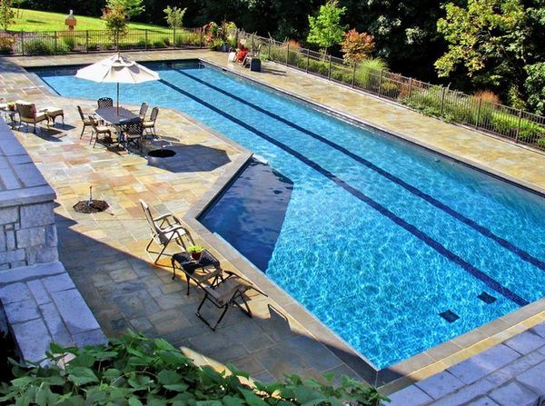 garden landscaping backyard pools with lap lanes