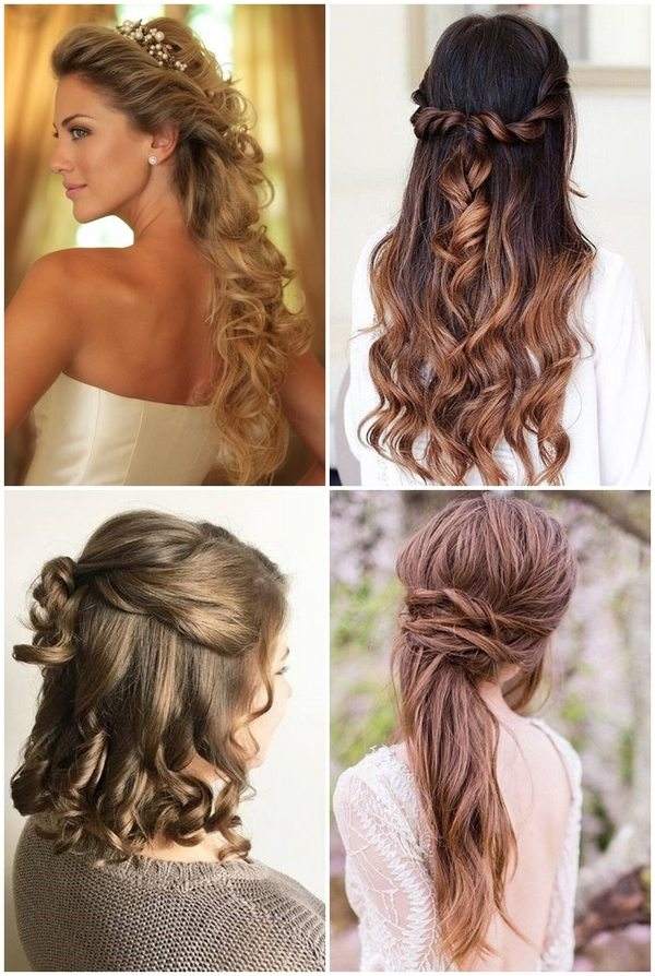 half up half down hairdos wedding hairstyle ideas