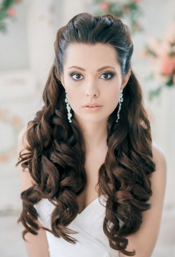 half up half down wedding hairstyle ideas with extensions