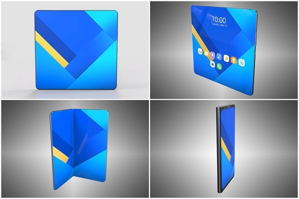 innovative samsung phone with inward folding screen concept design