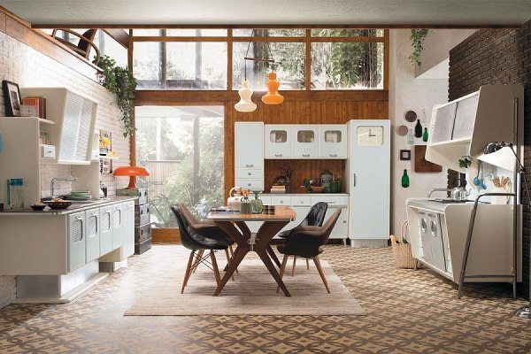 kitchen design in retro style midcentury modern cabinets