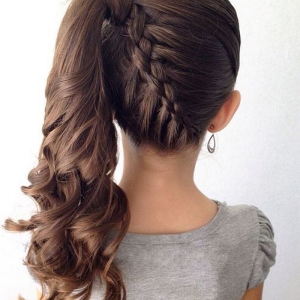 little girl hairstyles with braids and ponytail