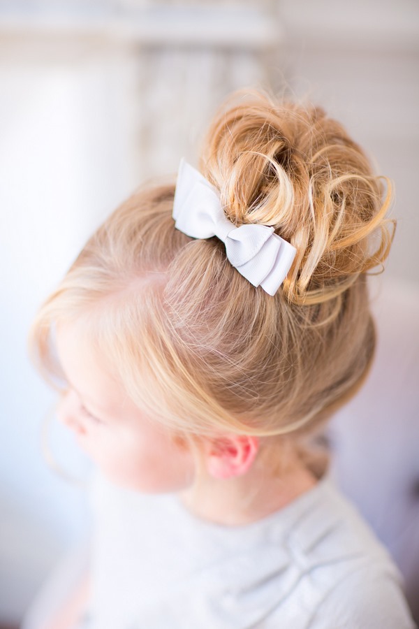 little girls hairstyles ideas bun and bow