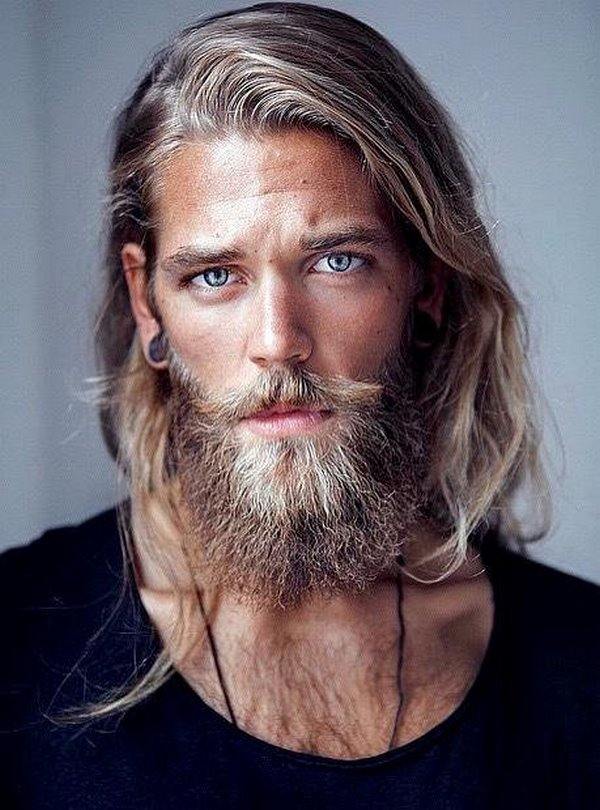 long hair and beard casual haircuts for men