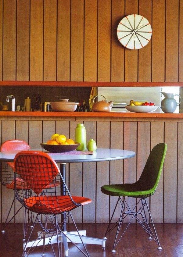 mid century modern interiors kitchen table and dining chairs