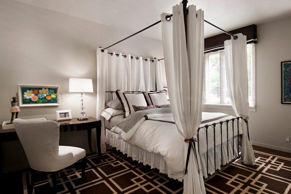 modern metal canopy bed frame clear lines