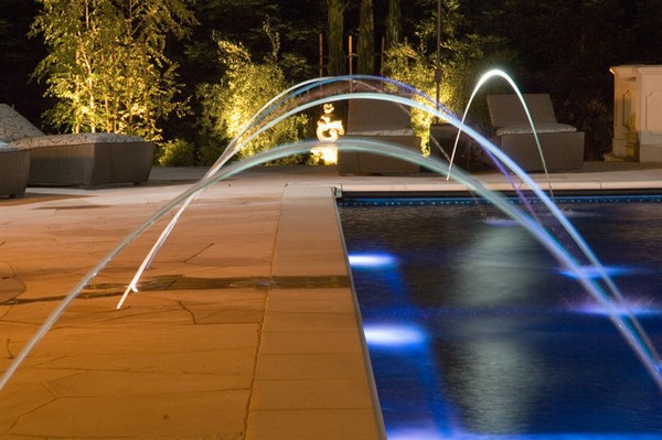 modern pool trendy water features laminar jets