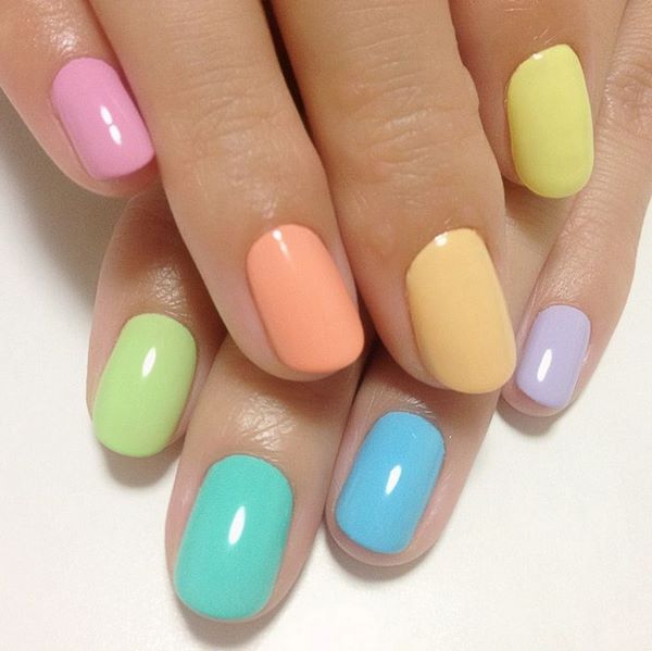 multicolored nails summer colorful nails pastel shades