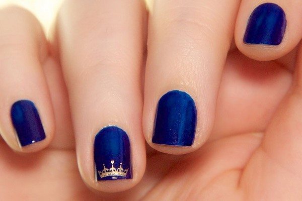 nail designs for short nails blue manicure