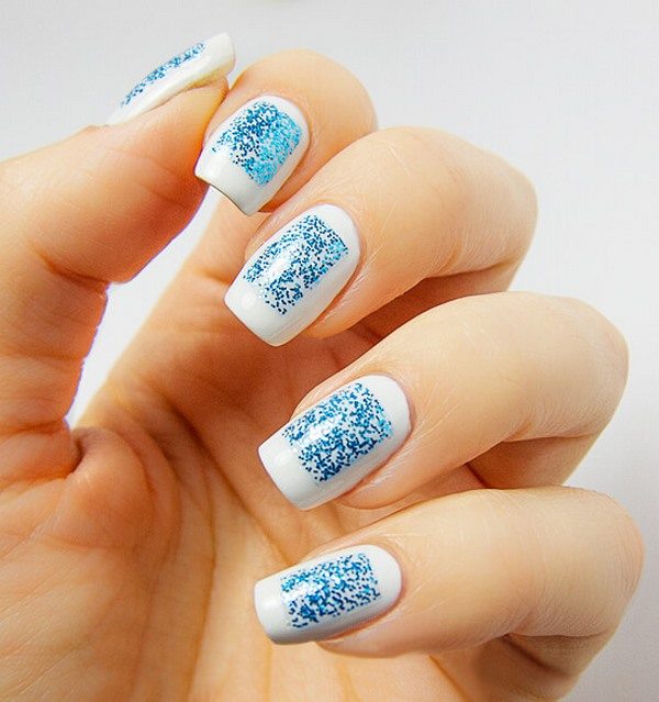 original white and blue manicure