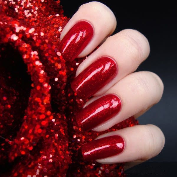 red nail polish glitter manicure top designs 2018