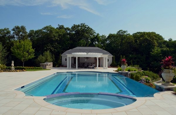 roman end inground infinity pool design garden pools ideas