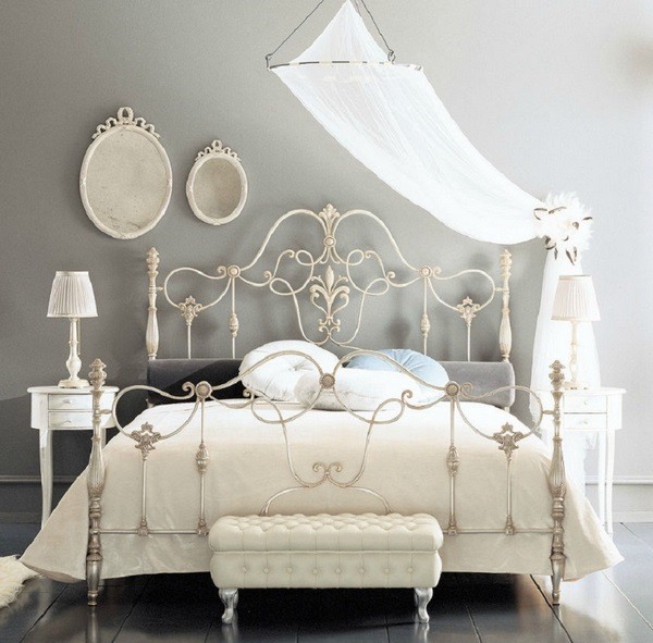 Stylish And Original Iron Bed Frames, White Metal Bed Frame Decorating Ideas