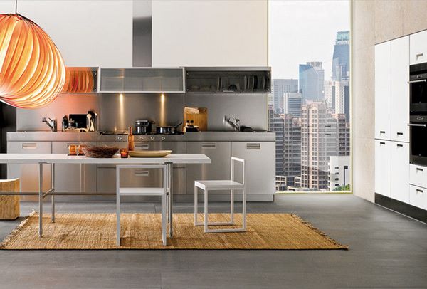 stainless steel kitchen cabinets design ideas in modern kitchen