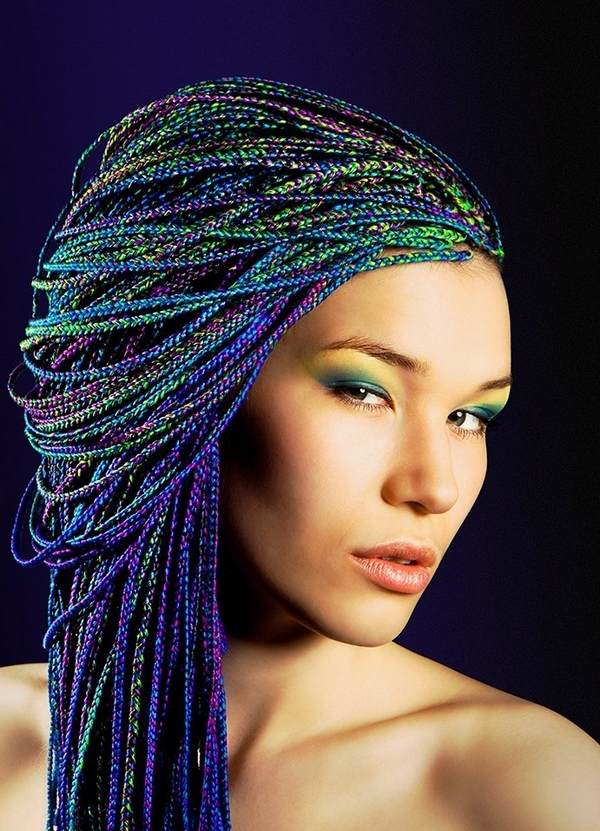 super cool braided hairstyles with color
