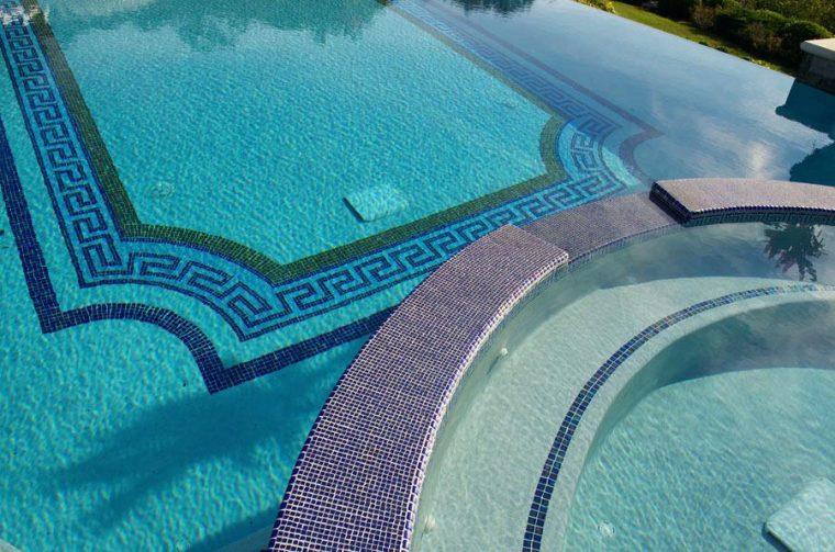 swimming pool floor design glass mosaic tile