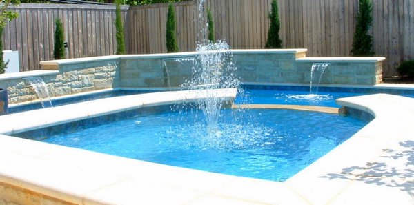 swimming pool water features fountains waterfalls