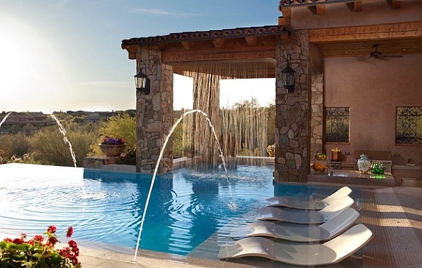 trendy water features for pools water curtains jets