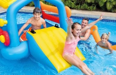 types-of-pool-slides-inflatable-plastic