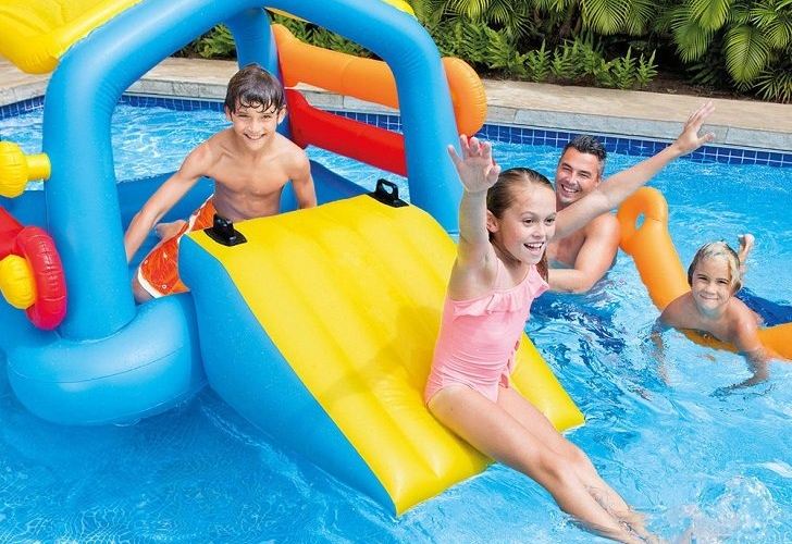 types-of-pool-slides-inflatable-plastic