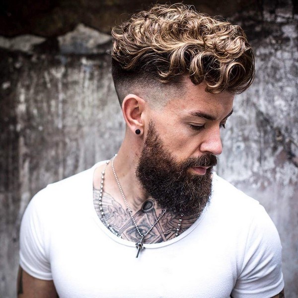 undercut hairstyle men curly hair