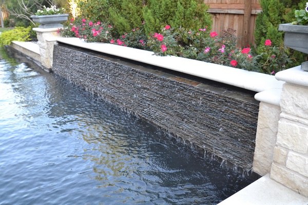 water wall for swimming pool backyard decorating ideas
