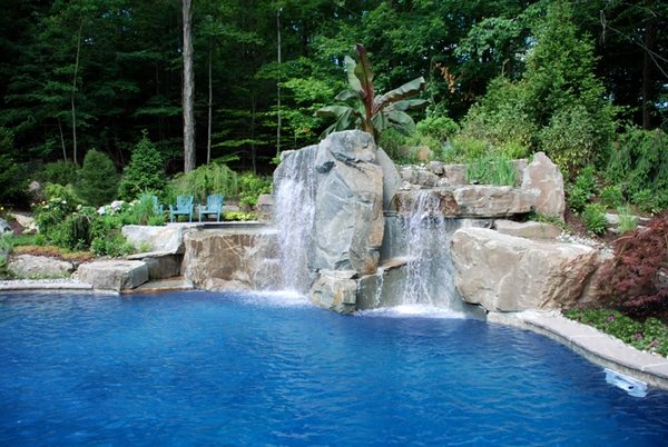 waterfalls for swimming pool backyard landscaping ideas