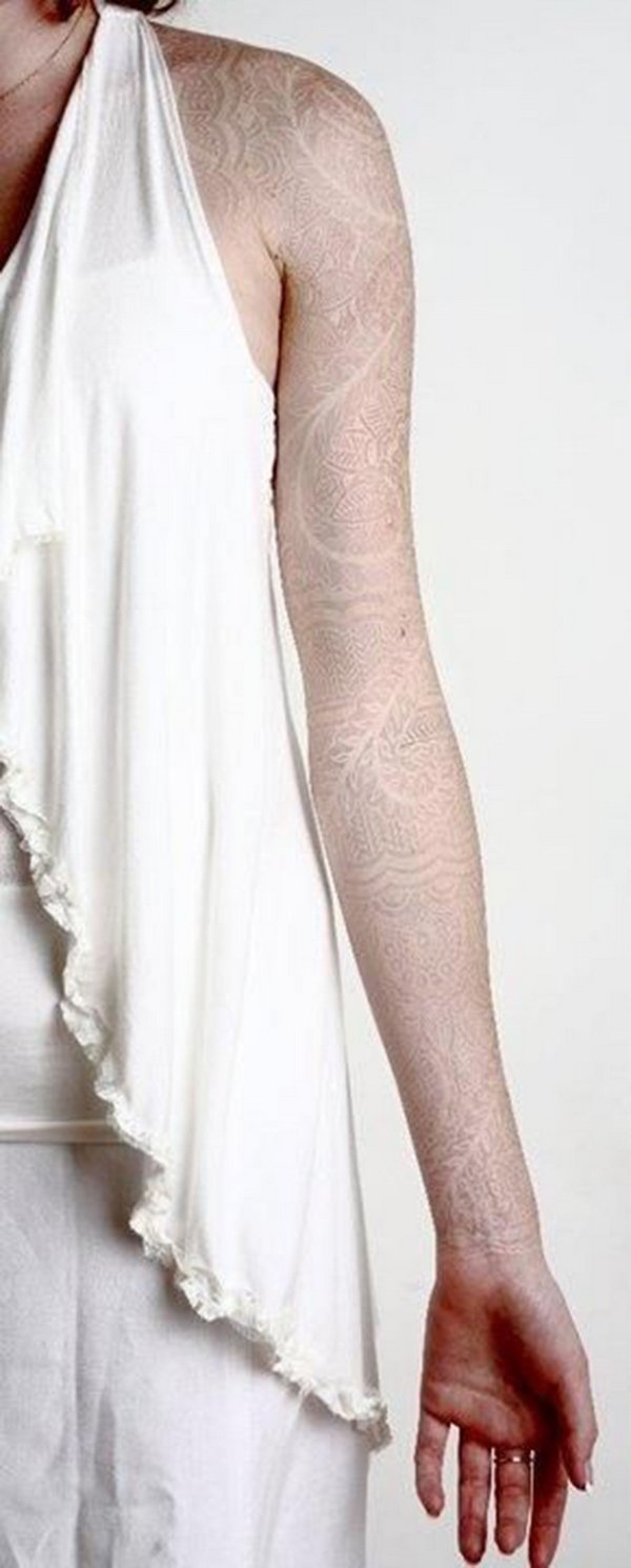 white-ink-sleeve-tattoo-ideas-for-women