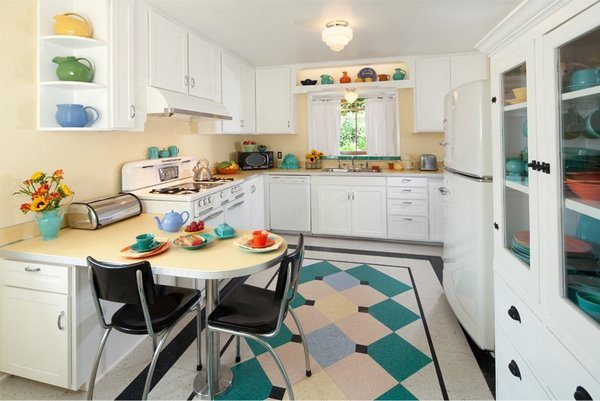 white retro kitchen interior ideas vintage appliances