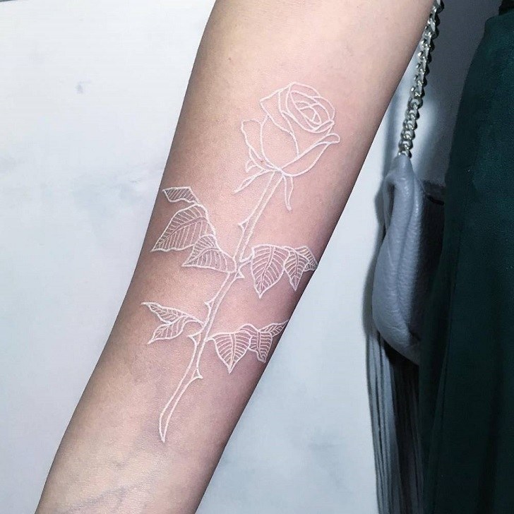 white rose tattoo design for women