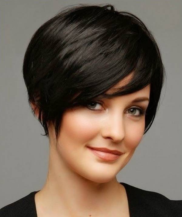 Round face hairstyle ideas short haircuts with bangs
