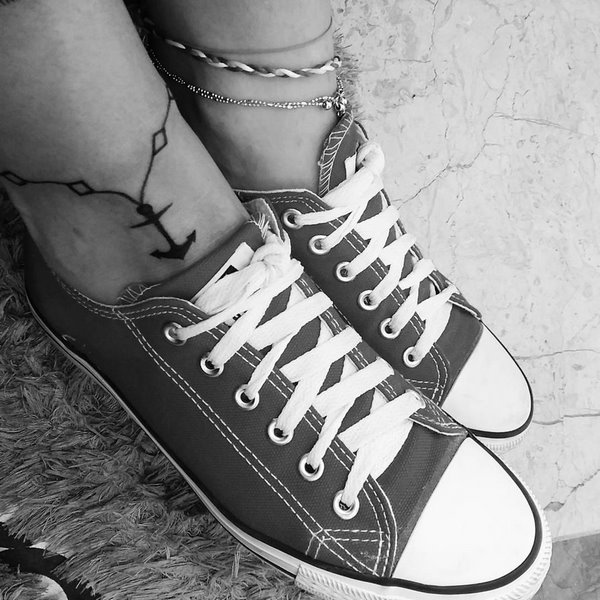 anchor bracelet tattoo on ankle design for women