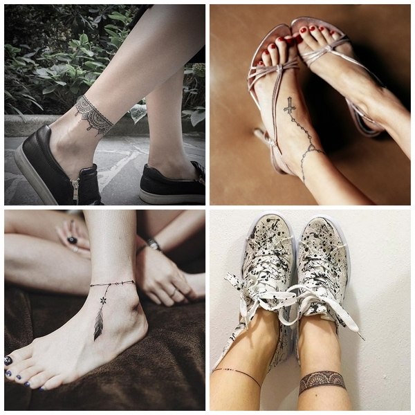 ankle tattoos bracelets cool designs for women