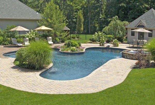 backyard exterior design pool landscaping ideas