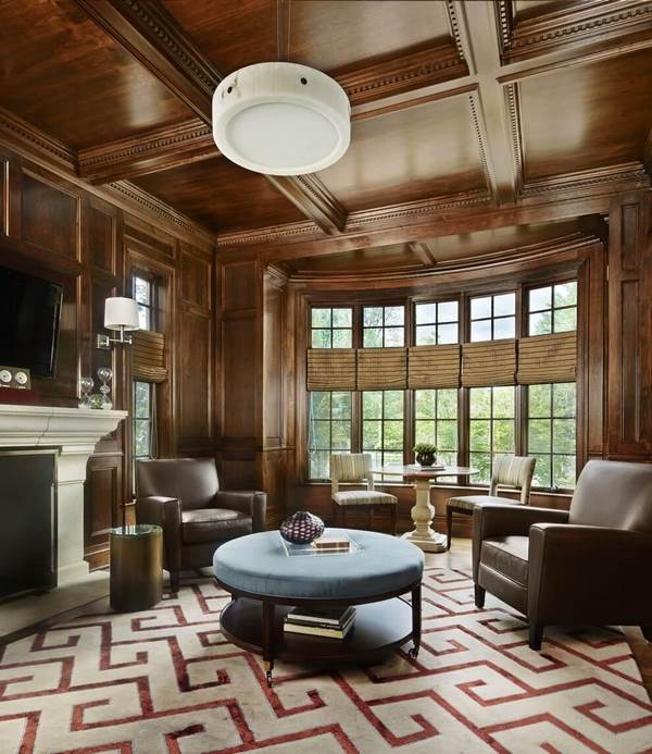 coffered ceiling wood panels living room decorating ideas