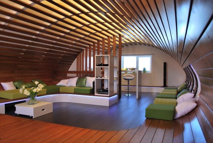 creative wood ceiling design ideas in modern living room